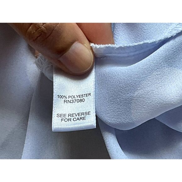 CATO Women's Blue Blouse size 18/20W Polka Dots & Sleeveless Design #7 - Picture 5 of 5